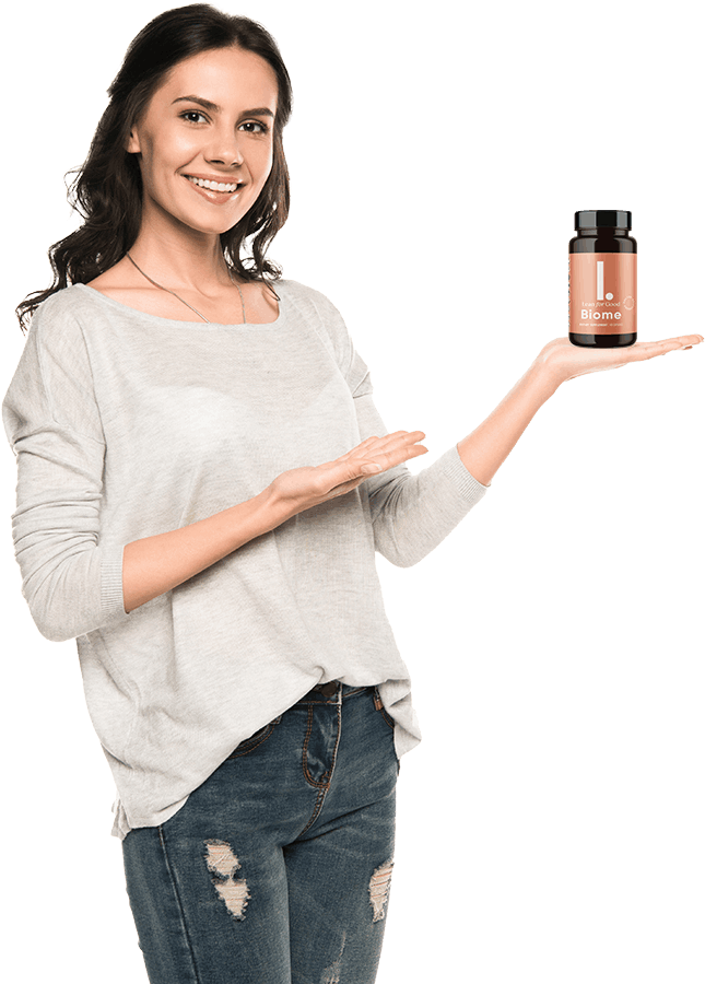 LeanBiome supplement bottle promoting natural weight loss and gut health